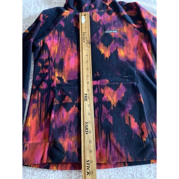 COLUMBIA Ali Peak Pullover Fleece Hoodie Dark Nocturnal Folk Blur Womens XS - Picture 3 of 13